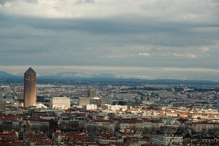 Lyon, Part-Dieu area with the Alps in the background (courtesy J.-M. Muller)