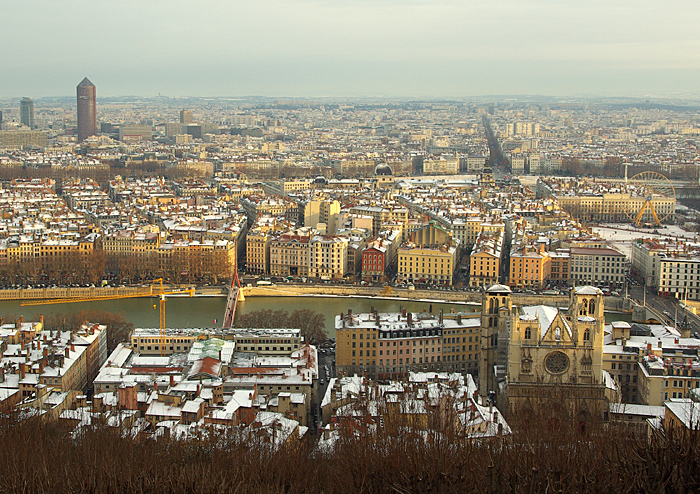 Lyon, St Jean area with snow (courtesy J.-M. Muller)